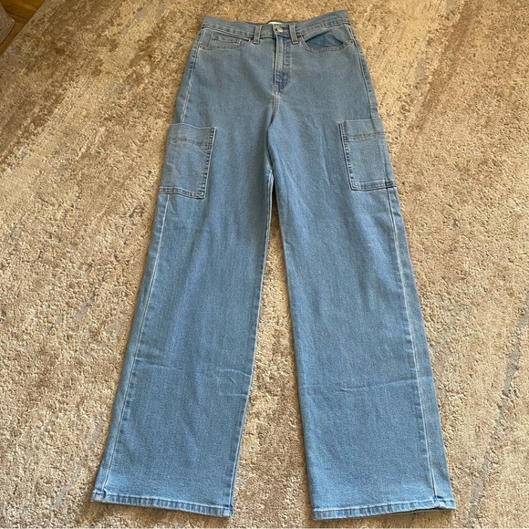 Levi’s Heritage High Rise Loose Straight Leg Light Wash Jeans Cargo Pockets: 4 - Picture 1 of 12